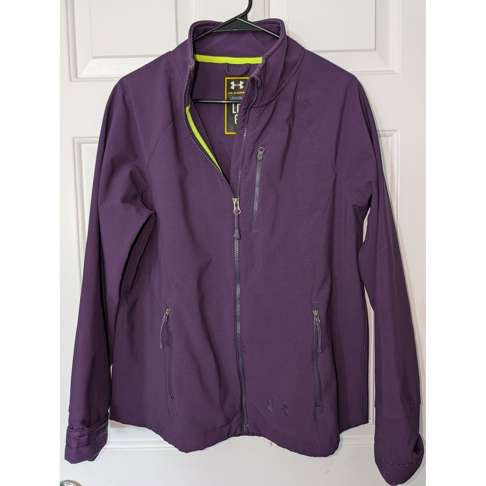 Under Armour UA Storm Womens Large Purple Full Zip Fleece Jacket Athletic